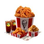 KFC Wow Bucket 6 yummy chicken pieces with a cold drink
