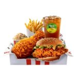 KFC San-Thai Burger Box Meal including burger, chicken and a fries