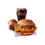 KFC Satay Burger Combo with a drink