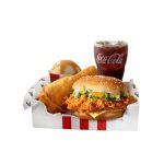 Zinger Cheezy Box having chicken, burger and cold drink